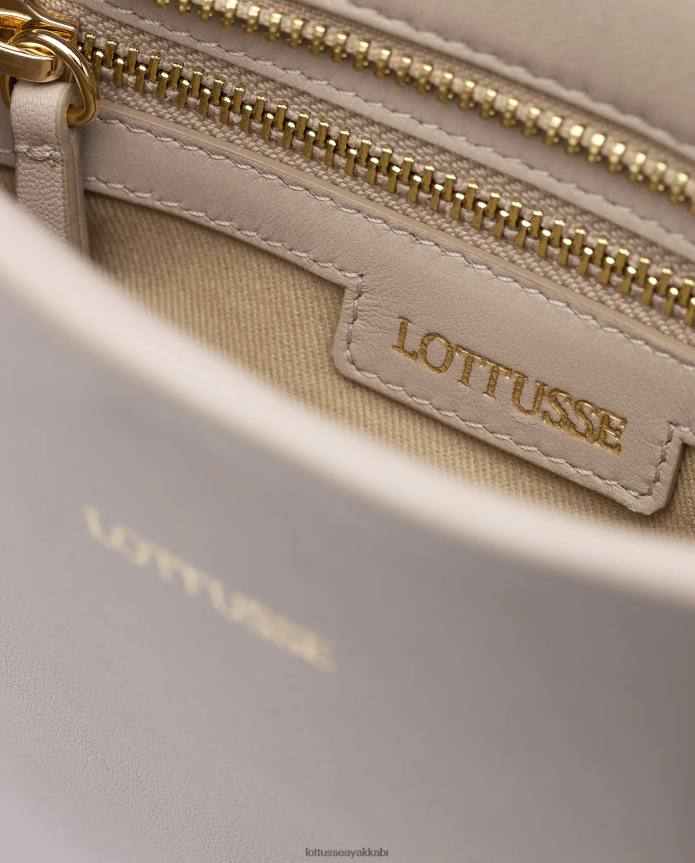 Lottusse serena sade damarlı dana üst saplı çanta B4Z64L335 Aksesuarlar bej kadınlar