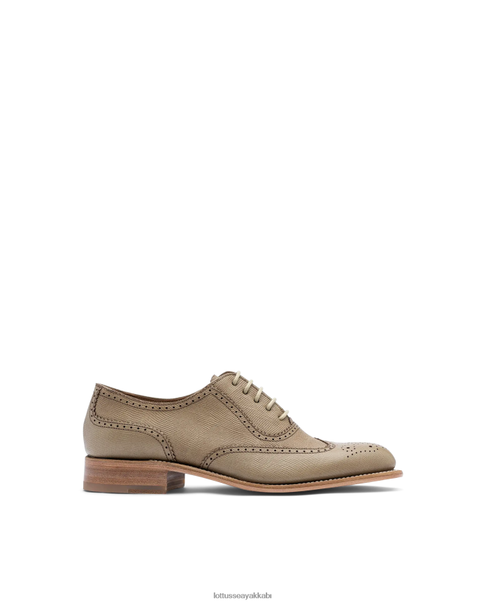Lottusse cambridge buzağı tejus embossy oxford B4Z64L211 ayakkabı zeytin yeşili kadınlar